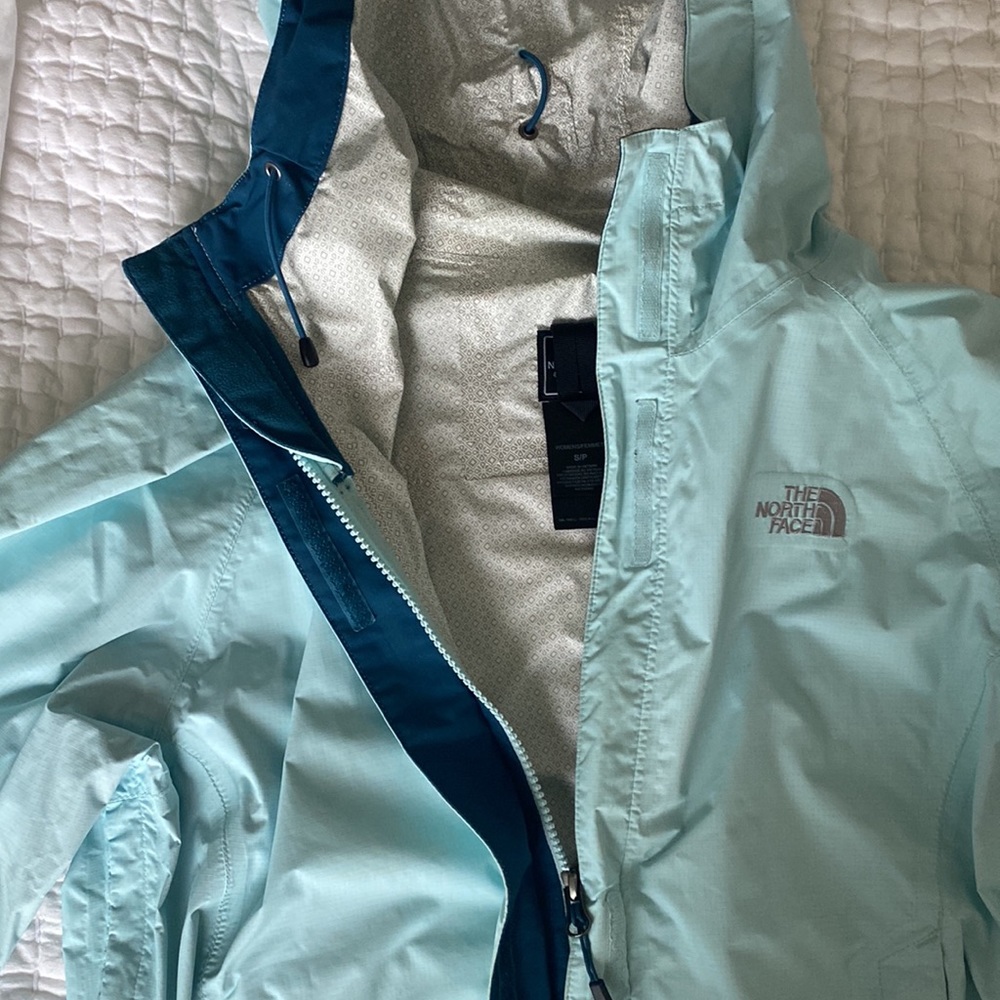 North Face Light Blue Rain Jacket